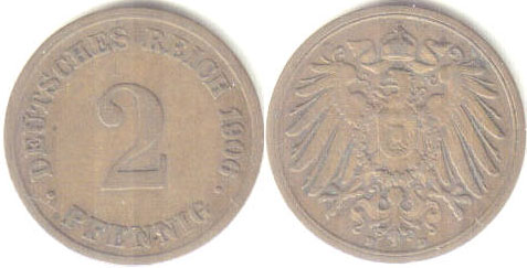 1906 D Germany 2 Pfennig A000519